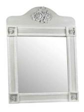 SPECCHIO h78*50 CM RETTANGOLARE BIANCO LEGNO CORNICE CLASSIC SHABBY CHIC MODERNO