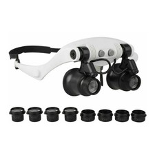 10x 15x 20x 25x LED testa lente di ingrandimento gioielli orologio strumento di riparazione lente di ingrandimento