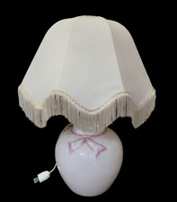 VINTAGE LAMPADA DA TAVOLO con PARALUME in Porcellana Ceramica da Collezione 900