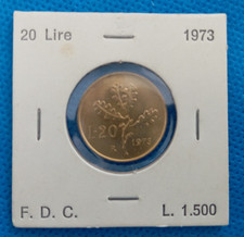 Moneta 20 LIRE 1973 Quercia