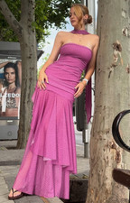 Maxi abito sciarpa ZARA rosa