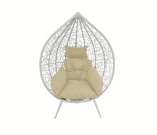 Poltrona a goccia sospesa uovo giardino piedini balcone bianca cuscino 217