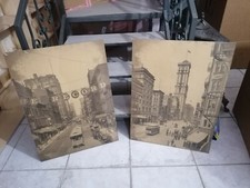 Coppia Quadri Legno Stampe