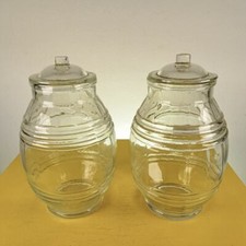 coppia di vasi porta caramelle vintage in vetro