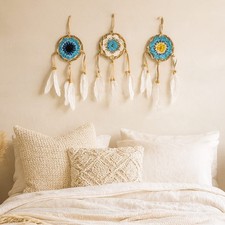 Tris Acchiappasogni con Piume Artigianale –Ø 9 cm Lunghezza 25 cm-0109251301