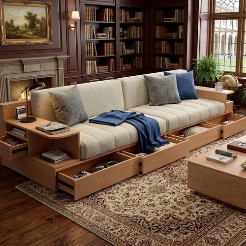 Divano letto moderno legno - divano,