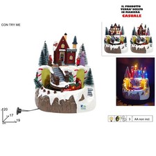 GIOSTRINA CARILLON NATALIZIO CON TRENINO IN MOVIMENTO CON LUCI E MUSICA ART.9670