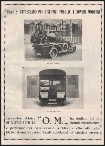 Pubblicita 1926 autopompa - pubblicita, o.m.
