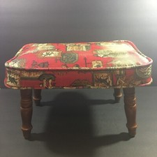 Poggiapiedi vintage MCM Babcock Phillips 16x10" coloniale americano vinile rosso