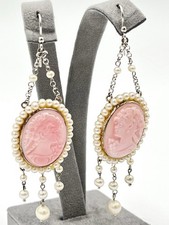Orecchini Cammeo Rosa Perle