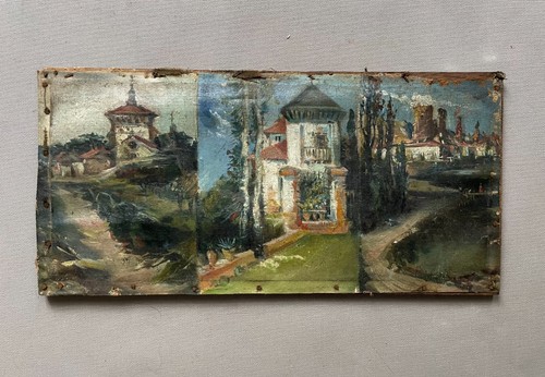 Trittico olio tela quadro - olio,