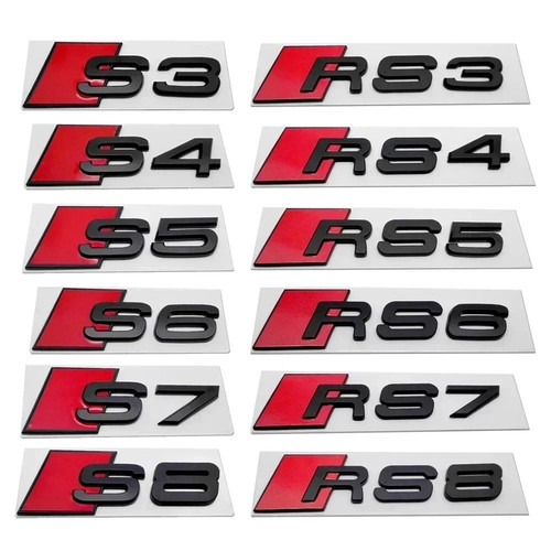 Logo audi nero argento rs3 - nero/argento, rs4