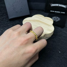 Anello Cuori Cromati Tono Oro