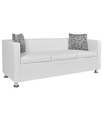 vidaXL Divano 3 Posti in Similpelle Bianca - Comfort e Stile Moderno