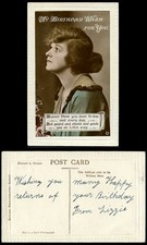 Glamour Lady Woman My Birthday Wish For You Pearl Necklace Old Embossed Postcard