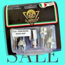 K110 KIT BULLONI ANTIFURTO RUOTE 14x1,5x25 CONICO PER FIAT ULYSSE DUCATO SCUDO