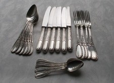 Raro Grande 24-tlg. Posate Stile Liberty Parigi Motivo Di 800 Argento