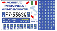 ADESIVI TARGA 2x PROVINCIA + 2x ANNO RIPRISTINO TARGHE AUTO/ MOTO MCTC ITALIANA