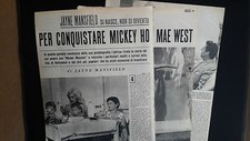 Clipping ritaglio notizie Jayne Mansfield  storia d'amore  Mister muscolo 1962