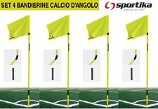 SET 4 Bandierine Calcio D'angolo SPORTIKA Snodabili Completi di Drappi Bussole