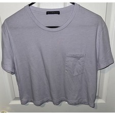 T-shirt Brandy Melville viola chiaro tinta unita ritagliata carina taglia unica