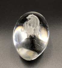 Fermacarte EGG cristallo piombo astrologia leone leone anni 60 EKENAS Svezia Helkristall