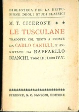 LE TUSCULANE TOMO III LIBRI