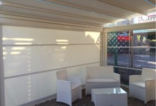 Tende per Vento e pioggia Ermetica in cristal trasparente con doppia stecca