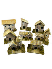 Set 5 Pz Case Assortite Altezza Cm 5/8h Casette Case Scenografia per Presepe