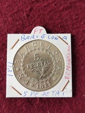 5 PESETAS BARCELONA 1811 PLATA