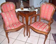 ANTICO TAVOLINO DELL'800 E 2 POLTRONCINE CON SCHIENALE E SEDUTA IMBOTTITE