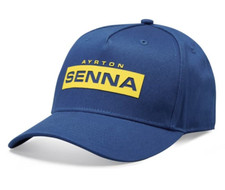 Cappello Formula Uno Ufficiale Ayrton Senna F1 Logo Blu Navy Berretto Regolabile