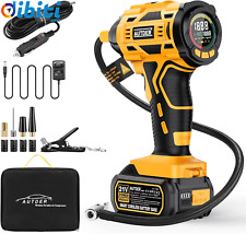 AUTDER Compressore Pneumatici Gonfiatore Cordless Portatile 21V Pompa d'Aria ele