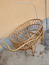 culla in vimini vintage anni