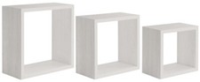 MODULARREDO | INCUBO SLIM Set di 3 Mensole da muro, 30x30cm, Rovere Sbiancato