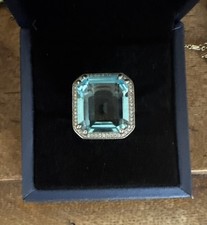 Italo Blue Topaz Ring Halo