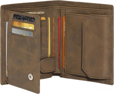 Portafogli Uomo RFID Pelle Con 11 Porta Carte Di Credito Uomo, 1 ID Window & Fot