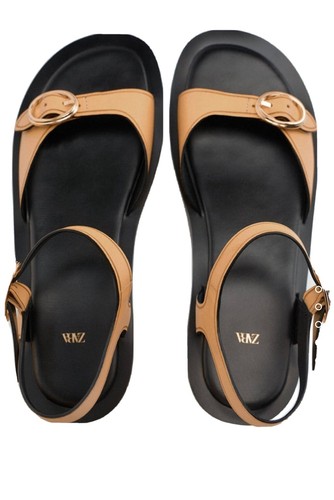 Zara flat leather sandals - leather,
