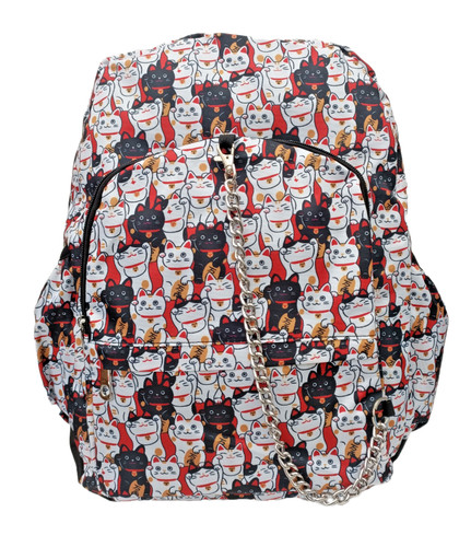 Zaino bianco cinese lucky cats - lucky,