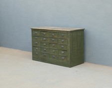 Cassettiera mobile bancone 20 cassetti laccata Shabby Chic top in pino, '900!