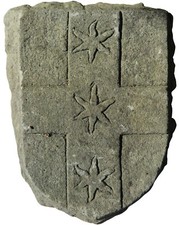 Stemma in pietra con croce Genovese - Stone coat of arms Genoa cross 6499