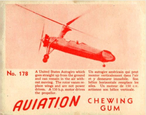 1940 aviation chewing - gum, card