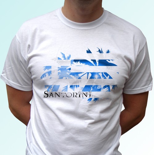 Santorini palm flag - , t