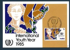 MALTA INDIPENDENTE - Cart. Post. - 1985 - Anno internazionale della gioventù - S