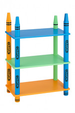 Libreria Bambini 3 Ripiani Colorato a Forma di Pastelli Crayon  Arredo Cameretta
