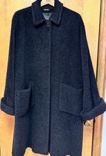 Cappotto Vintage Cinzia Rocca Alpaca Mohair Bottoni Marrone Donna Taglia 10 Made in Italy