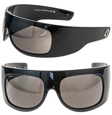 Occhiali da sole Gucci 1633 neri maschera avvolgente unisex moda caos fascia GG1633S 004