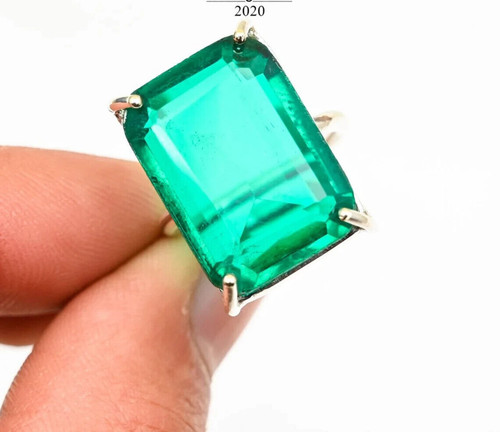 Emerald ring minimalist - emerald,