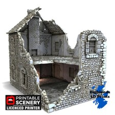 Farm house ruins ww2 - farm,
