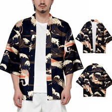 Uomo Crane Kimono Haori Yukata